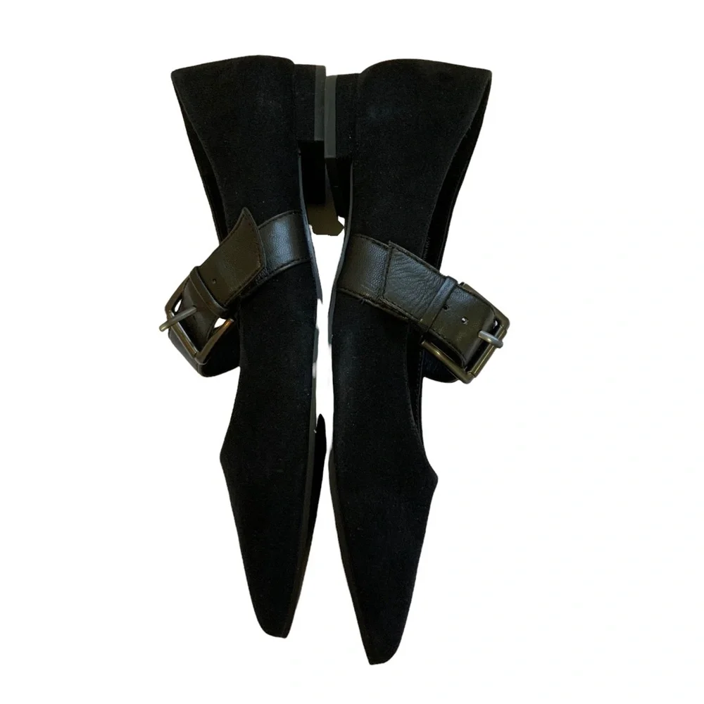 AEROSOLES Black Pointed Flats with Strap - Picture 8 of 10